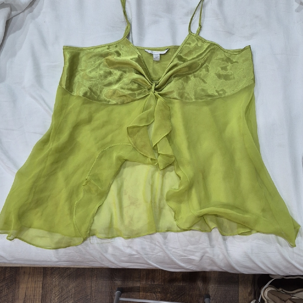 Cacique Women's Sexy Lime Green Sheer Chemise Lingerie Size 22/24 3X